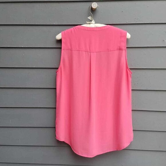 Adrianna Papell Coral Button Down Sleeveless Blouse size Large - Picture 2 of 8
